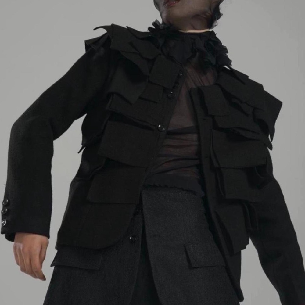 Avant Garde designer Black Women's wool Jacket
